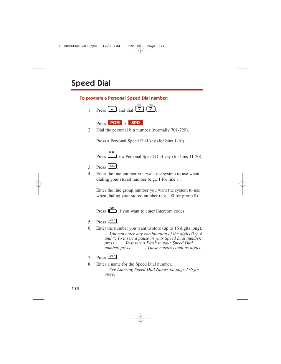 Speed dial | NEC DS1000 User Manual | Page 182 / 216