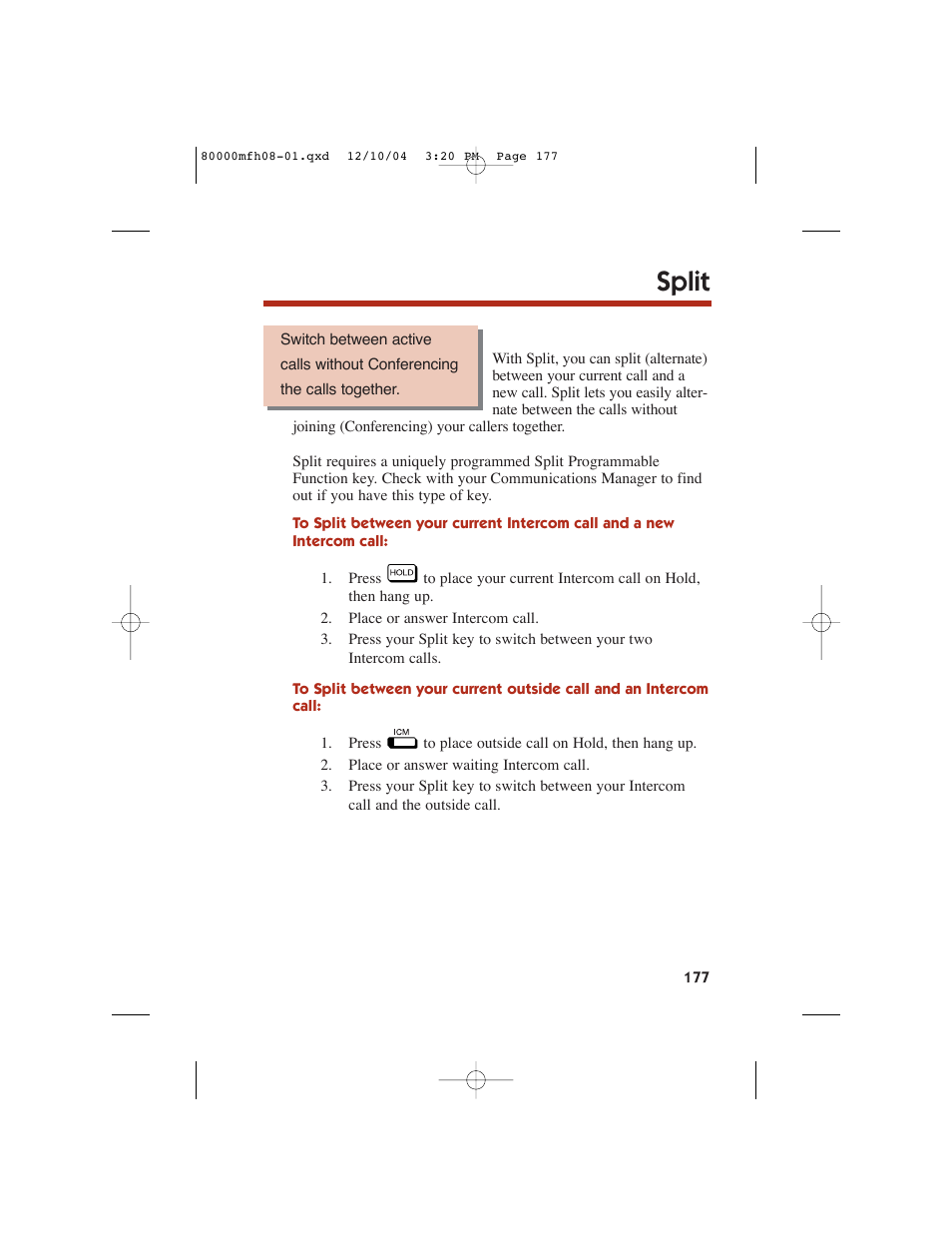 Split | NEC DS1000 User Manual | Page 185 / 216