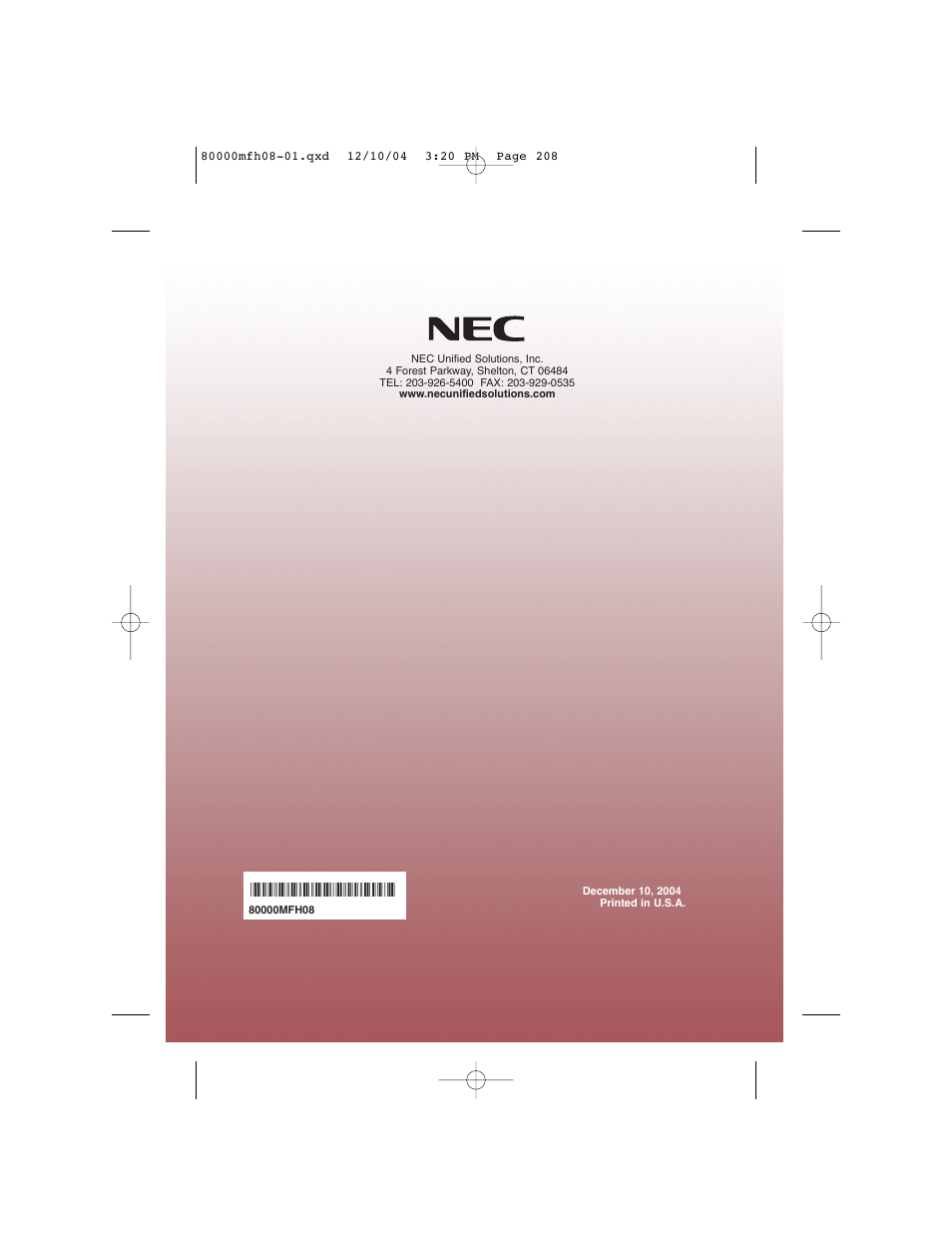 NEC DS1000 User Manual | Page 216 / 216