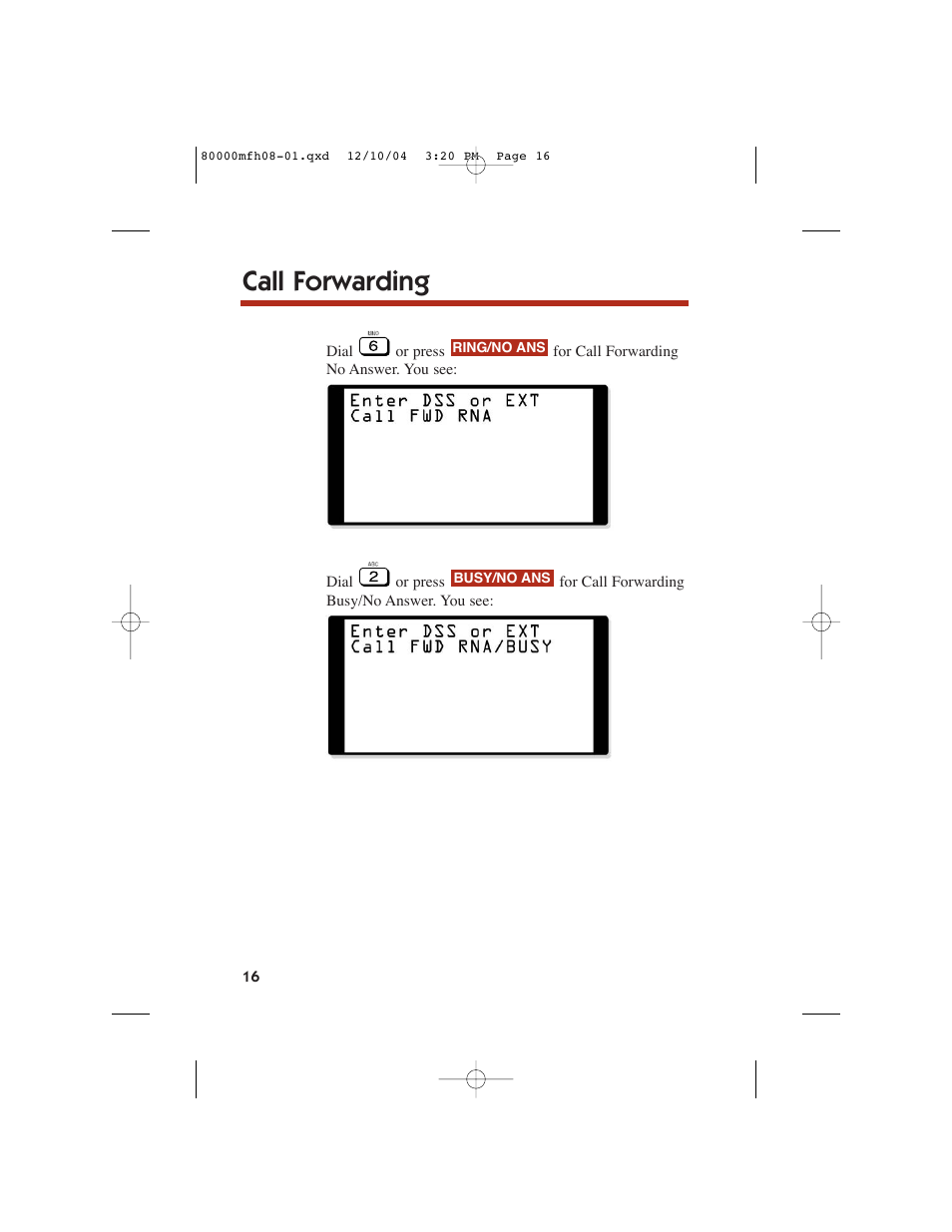 Call forwarding | NEC DS1000 User Manual | Page 24 / 216