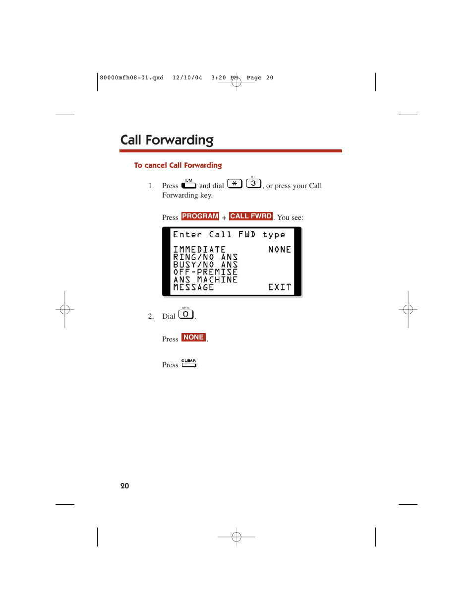 Call forwarding | NEC DS1000 User Manual | Page 28 / 216