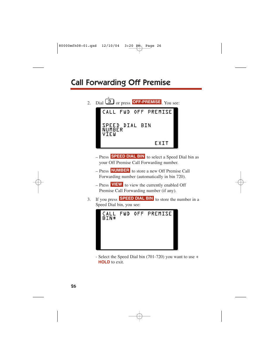 Call forwarding off premise | NEC DS1000 User Manual | Page 34 / 216