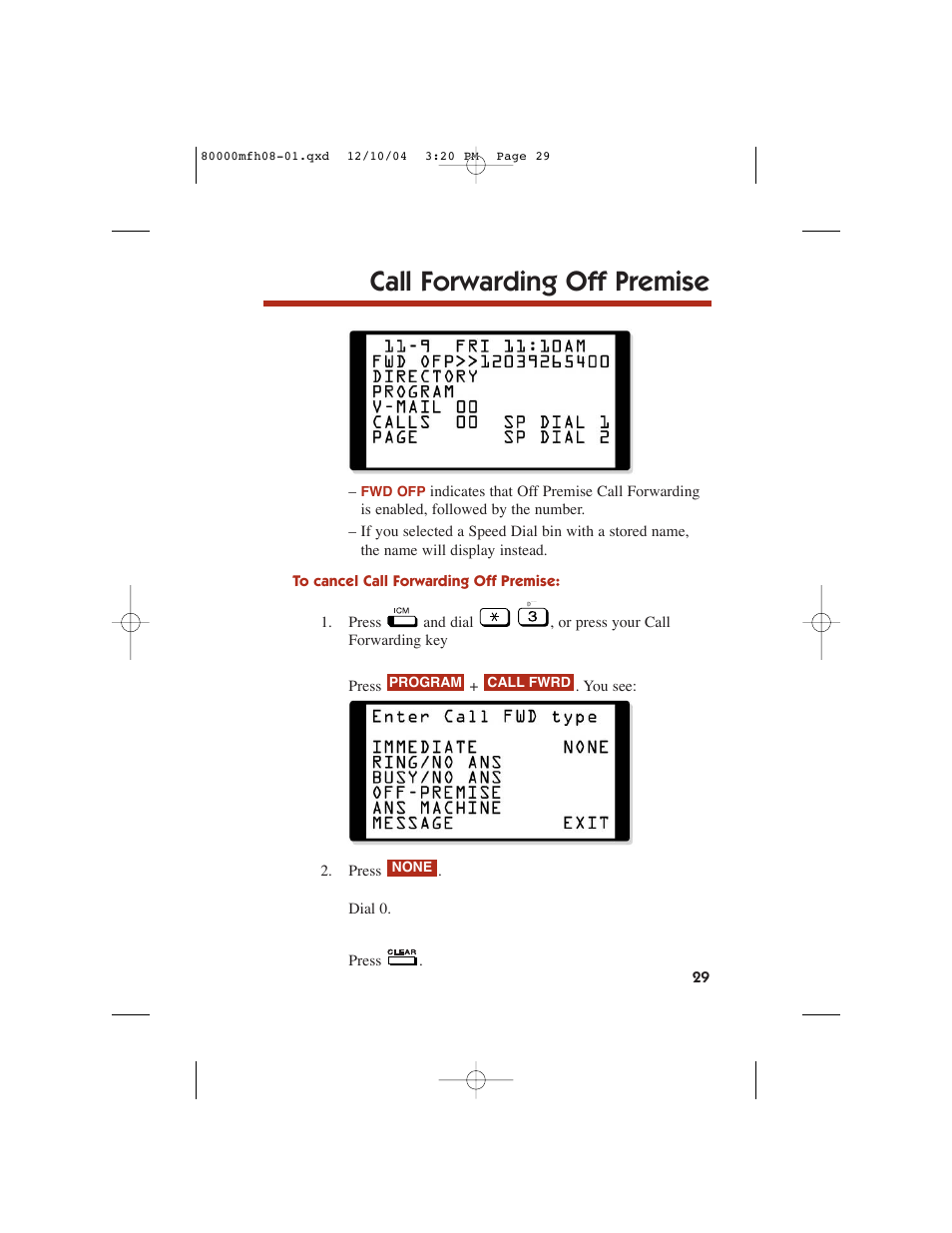 Call forwarding off premise | NEC DS1000 User Manual | Page 37 / 216
