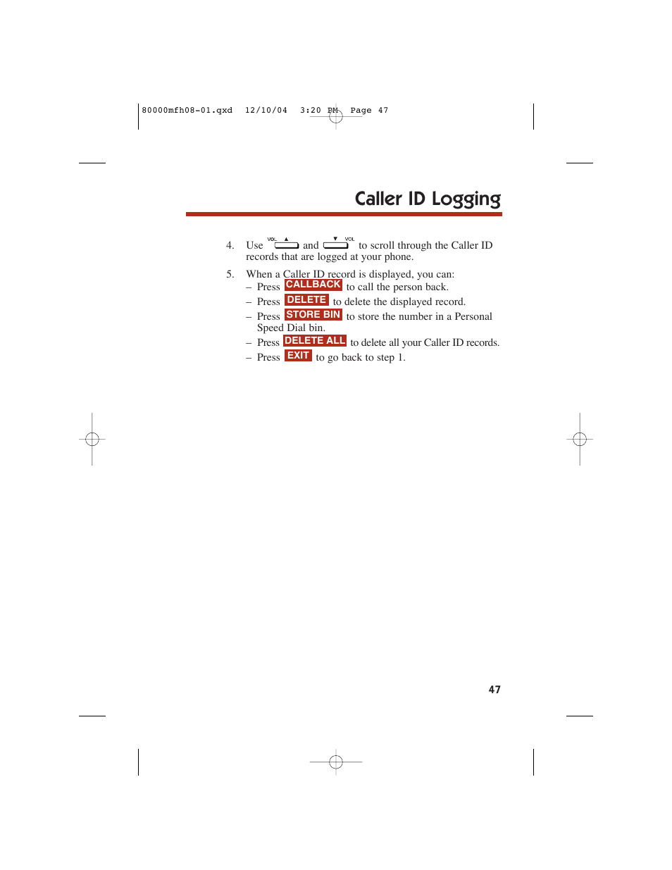 Caller id logging | NEC DS1000 User Manual | Page 55 / 216