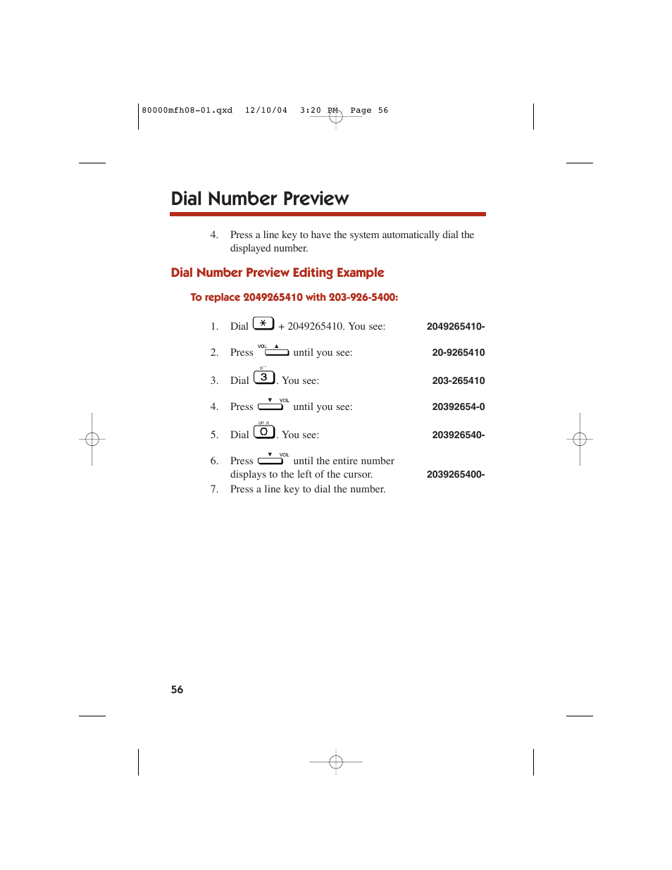 Dial number preview | NEC DS1000 User Manual | Page 64 / 216