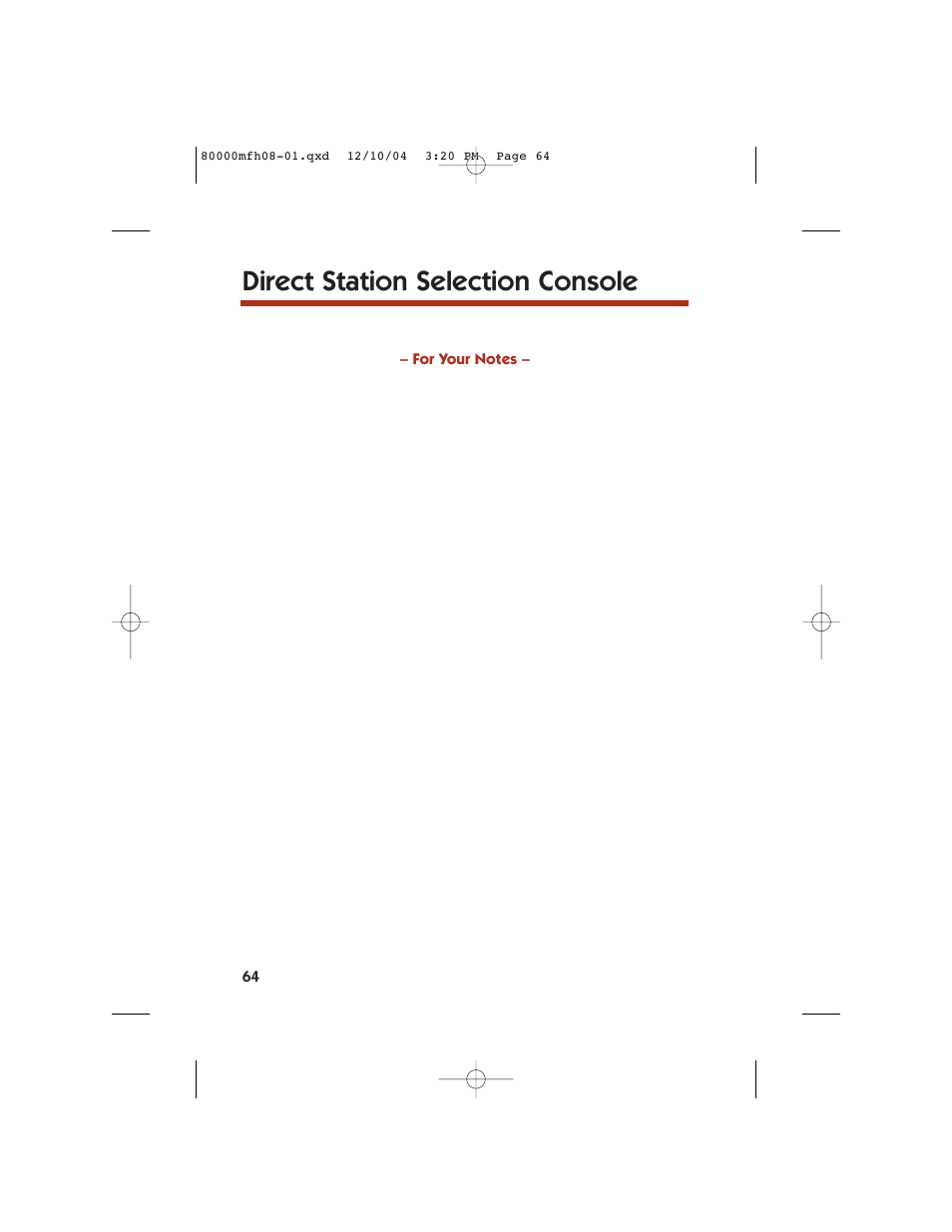 Direct station selection console | NEC DS1000 User Manual | Page 72 / 216