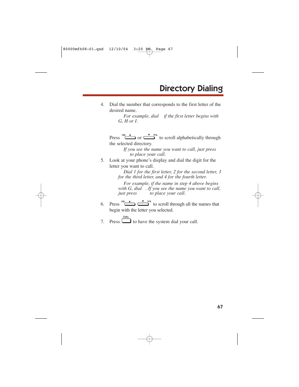 Directory dialing | NEC DS1000 User Manual | Page 75 / 216