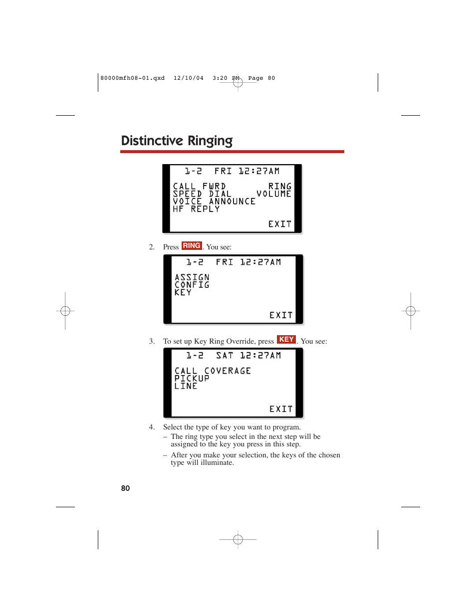 Distinctive ringing | NEC DS1000 User Manual | Page 88 / 216