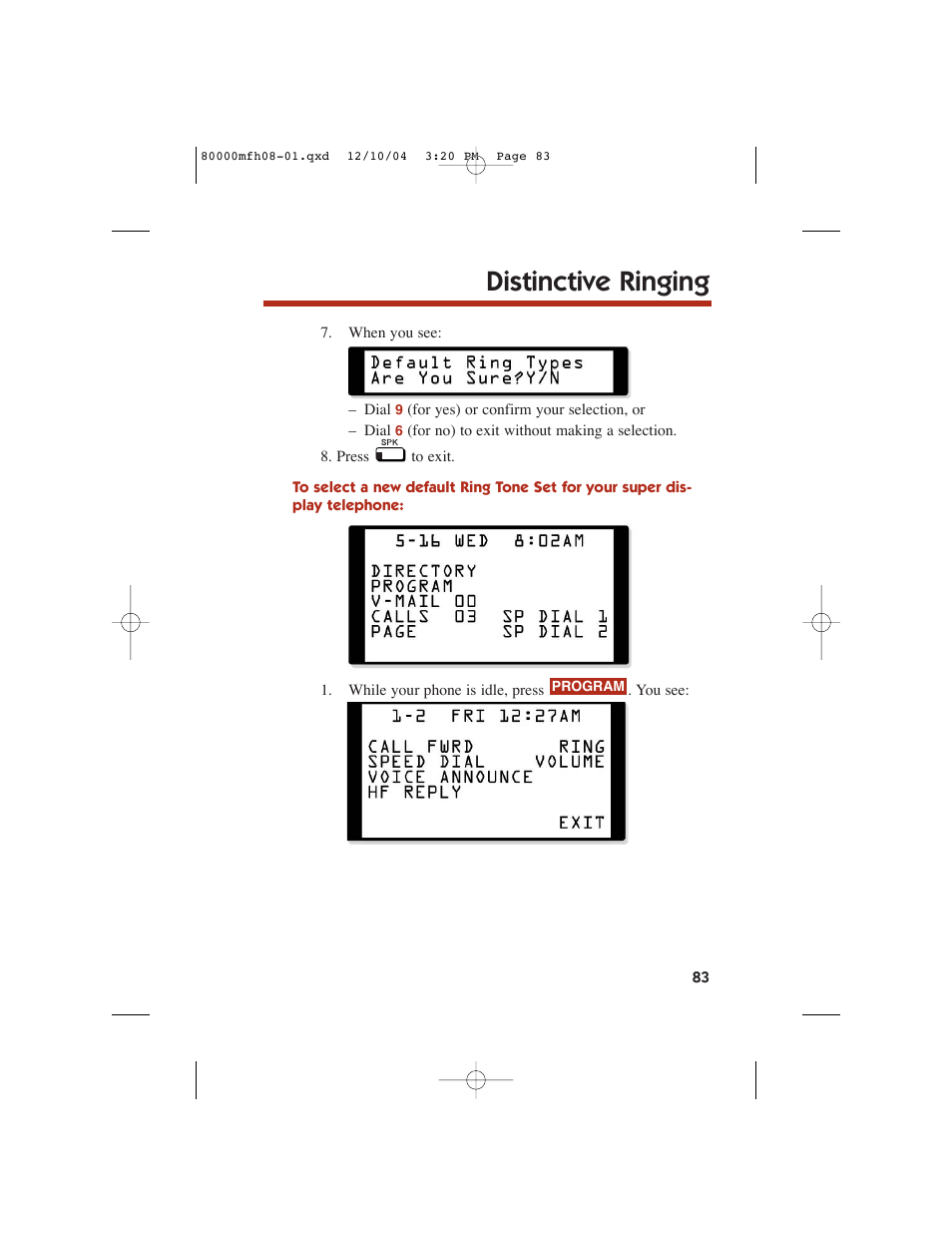 Distinctive ringing | NEC DS1000 User Manual | Page 91 / 216
