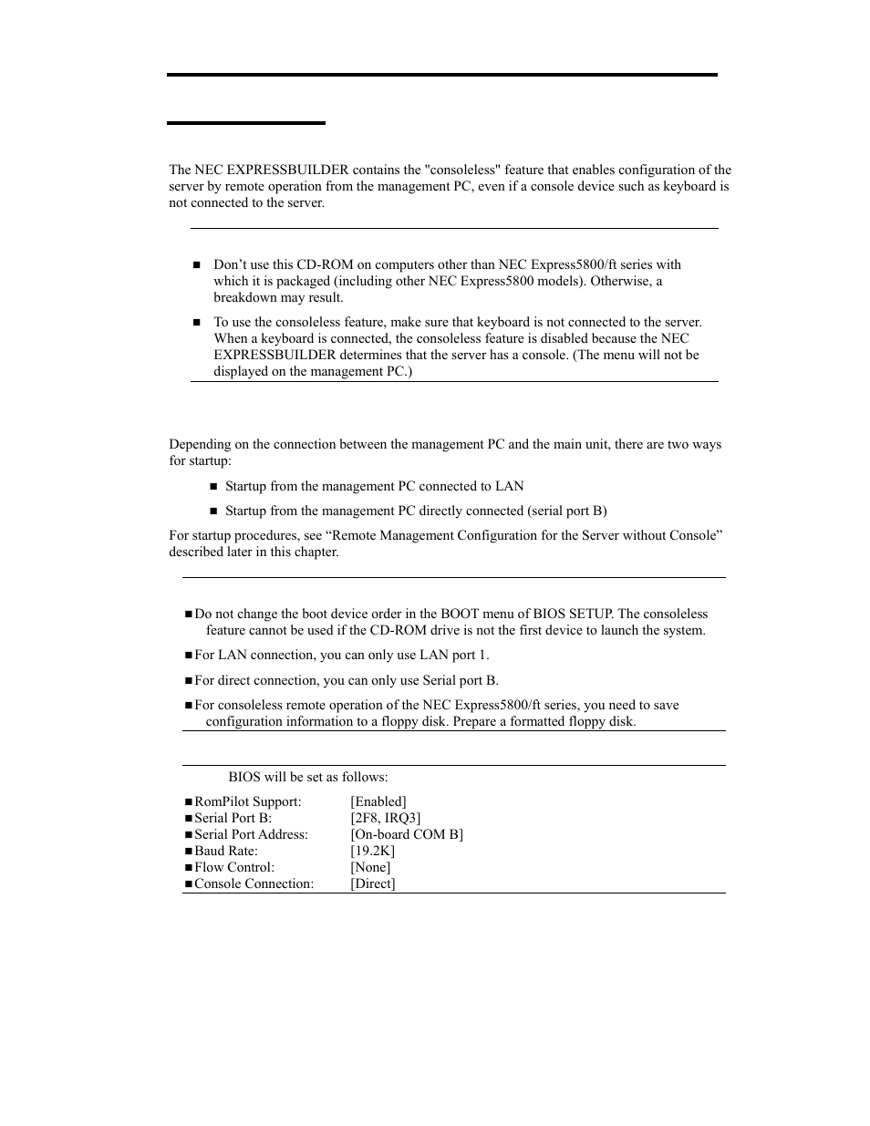Consoleless menu | NEC Express 5800/320Lb User Manual | Page 135 / 302