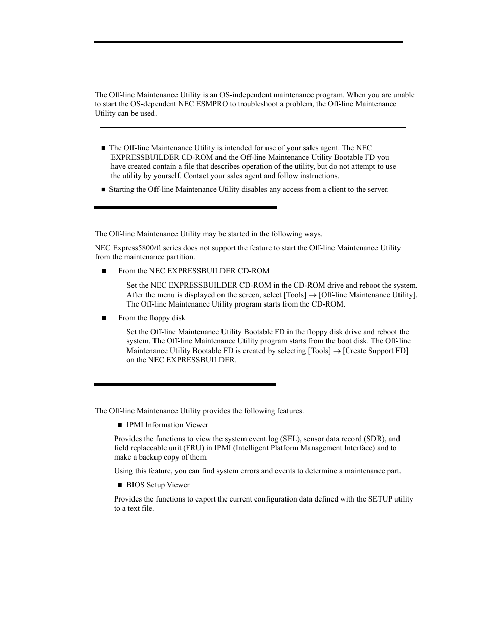 Off-line maintenance utility | NEC Express 5800/320Lb User Manual | Page 201 / 302