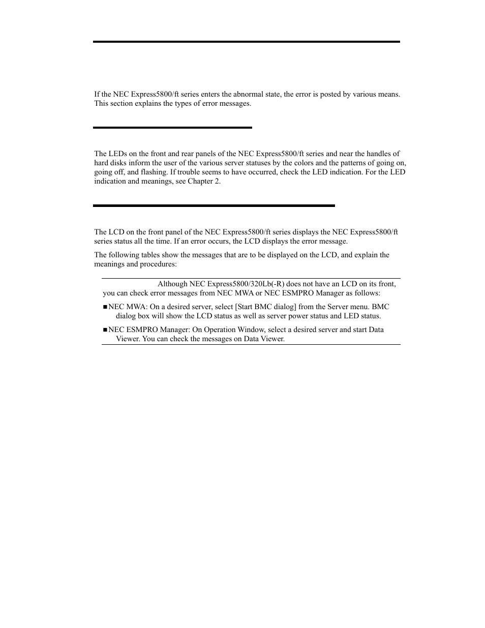 Error messages | NEC Express 5800/320Lb User Manual | Page 207 / 302
