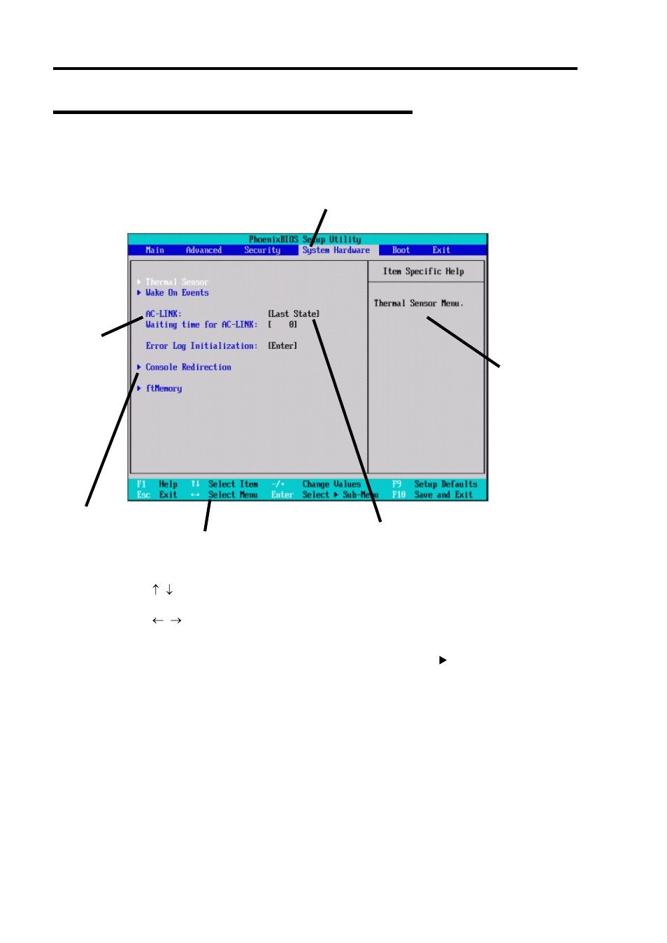 Description of on-screen items and key usage | NEC Express 5800/320Lc User Manual | Page 123 / 357