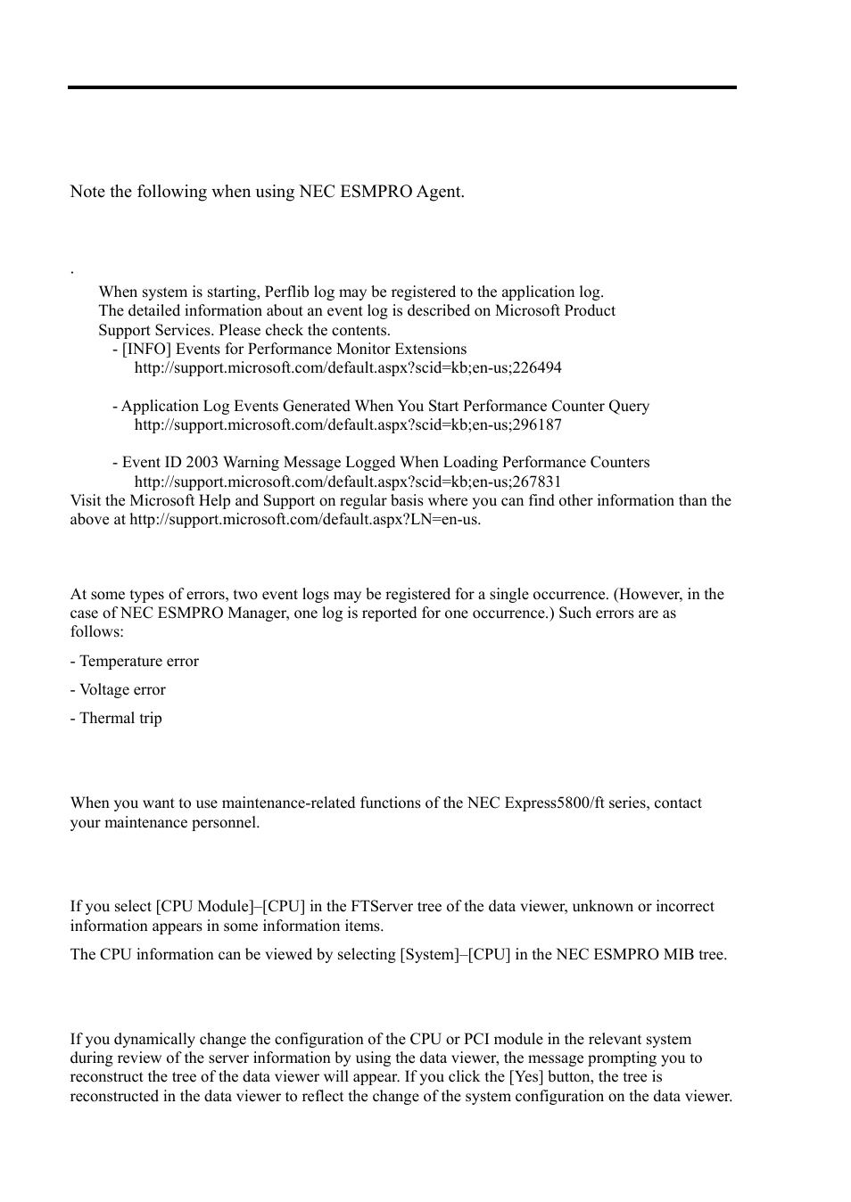 Supplement, Application log registered when system starting, Dual registration of event logs | Maintenance-related functions, Cpu information | NEC Express 5800/320Lc User Manual | Page 183 / 357