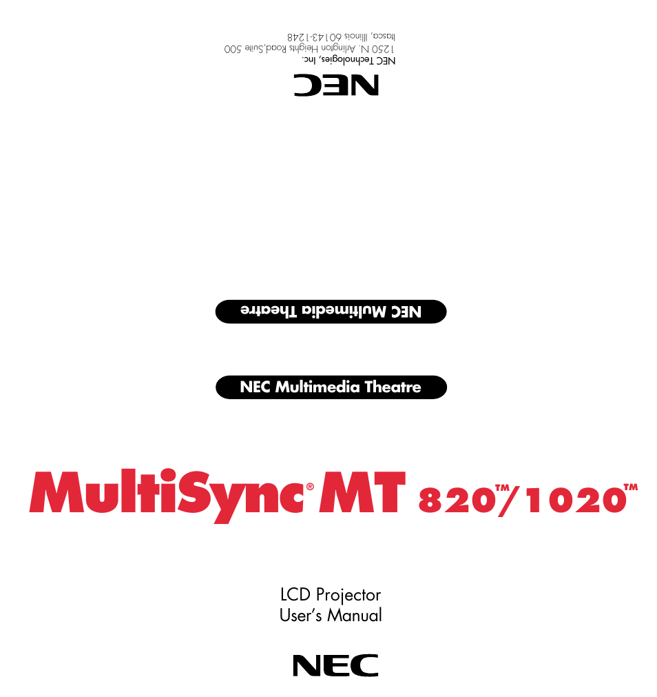 NEC MT 820 User Manual | 44 pages