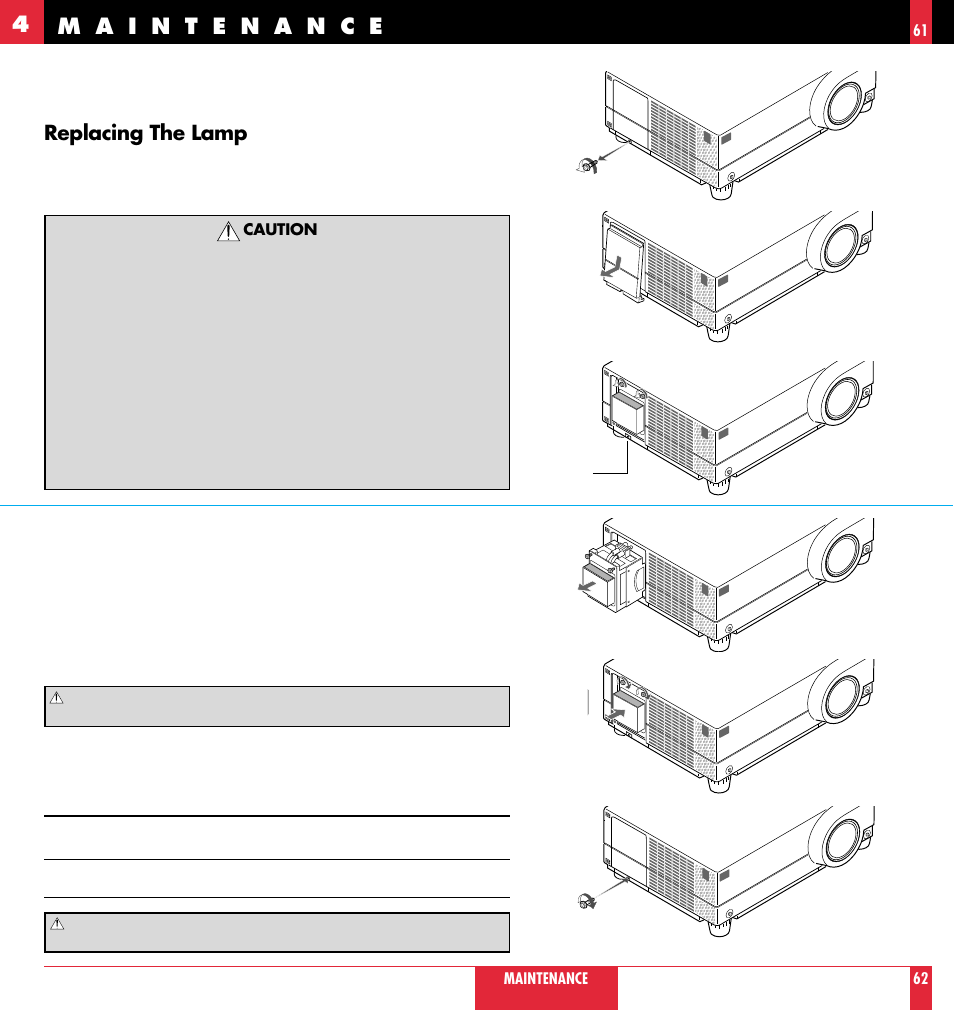 Replacing the lamp | NEC MT 820 User Manual | Page 32 / 44