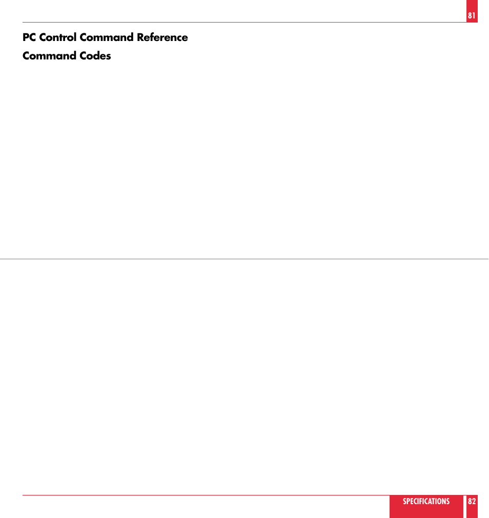 Pc control command reference command codes | NEC MT 820 User Manual | Page 42 / 44