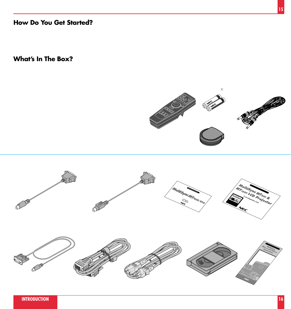 How do you get started, What’s in the box | NEC MT 820 User Manual | Page 9 / 44