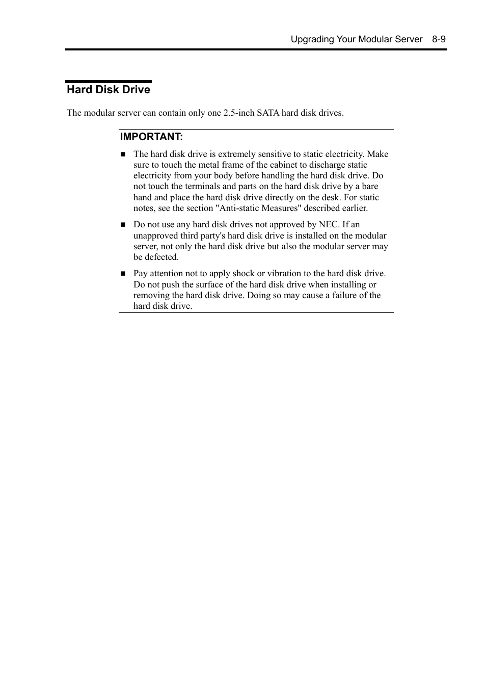 Hard disk drive | NEC EXPRESS5800/100 SERIES N8100-1635F User Manual | Page 143 / 152