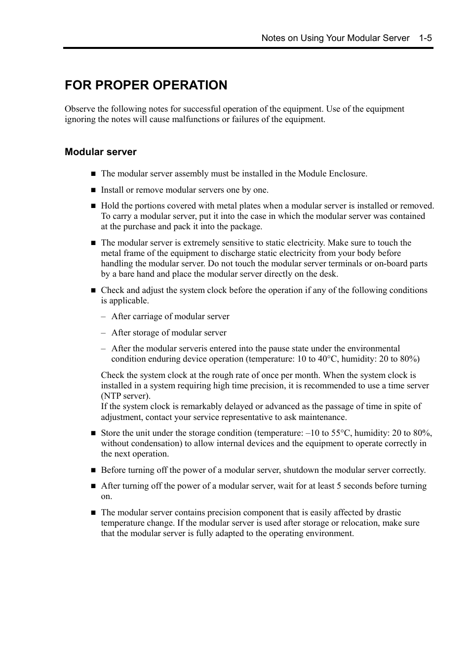 For proper operation, Modular server | NEC EXPRESS5800/100 SERIES N8100-1635F User Manual | Page 17 / 152