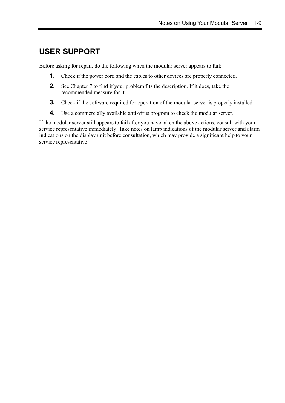 User support | NEC EXPRESS5800/100 SERIES N8100-1635F User Manual | Page 21 / 152