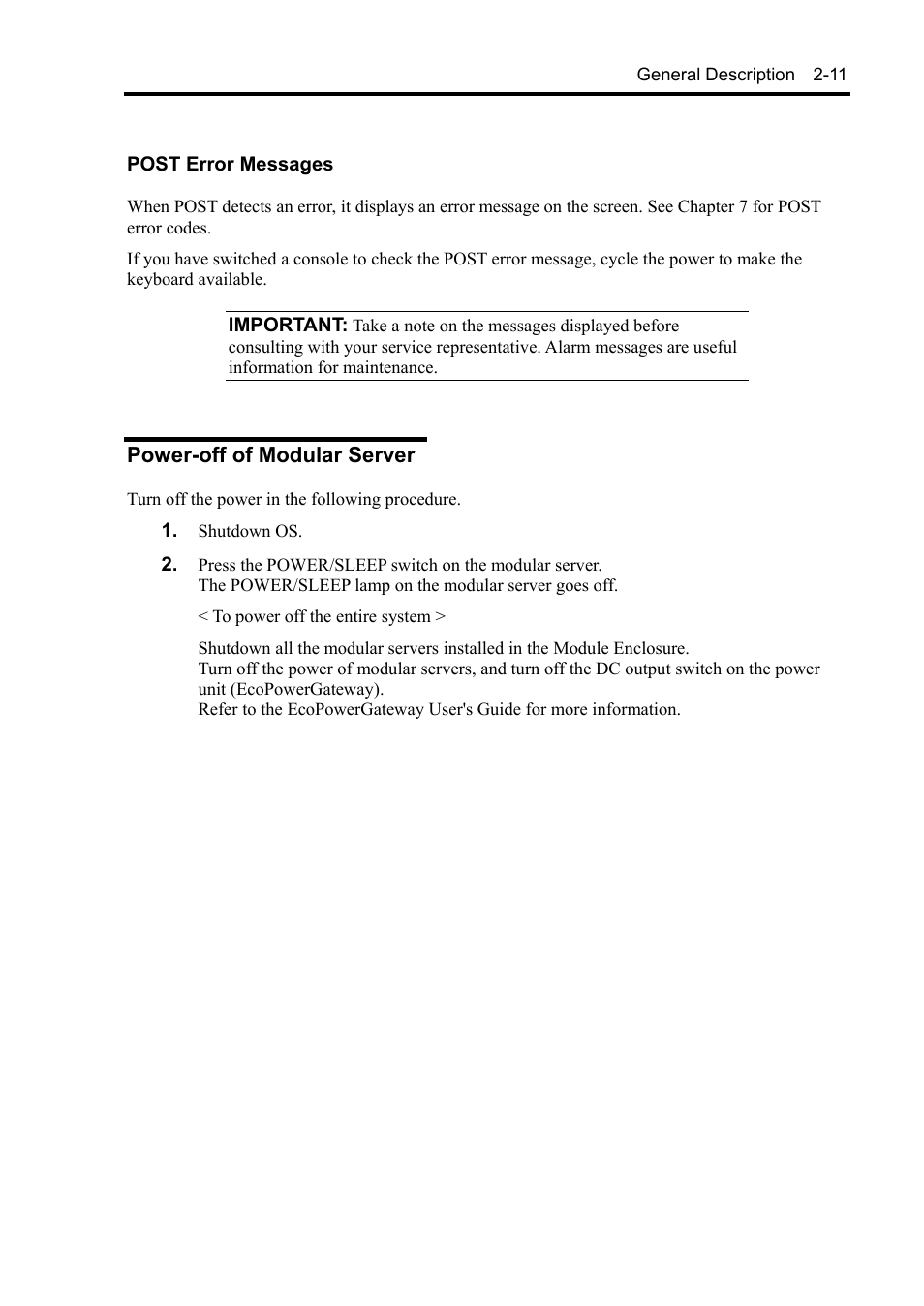 Power-off of modular server | NEC EXPRESS5800/100 SERIES N8100-1635F User Manual | Page 33 / 152