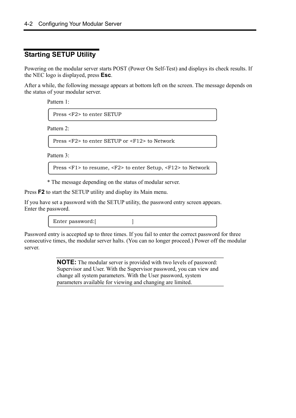 Starting setup utility | NEC EXPRESS5800/100 SERIES N8100-1635F User Manual | Page 54 / 152
