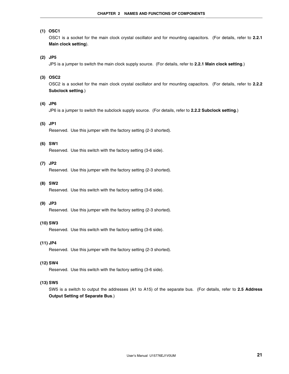 NEC V850/SC1 User Manual | Page 21 / 35