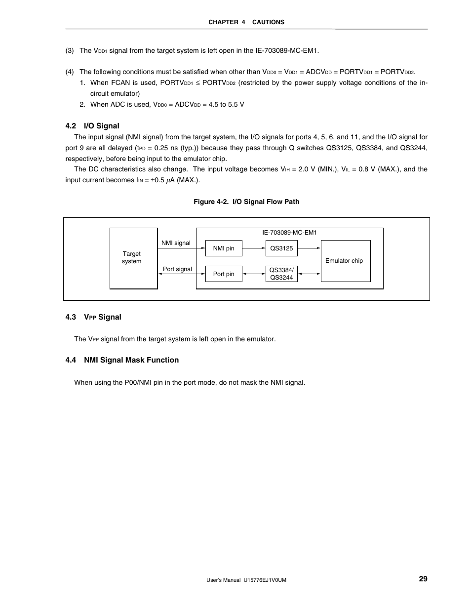 2 i/o signal, 3 vpp signal, 4 nmi signal mask function | NEC V850/SC1 User Manual | Page 29 / 35
