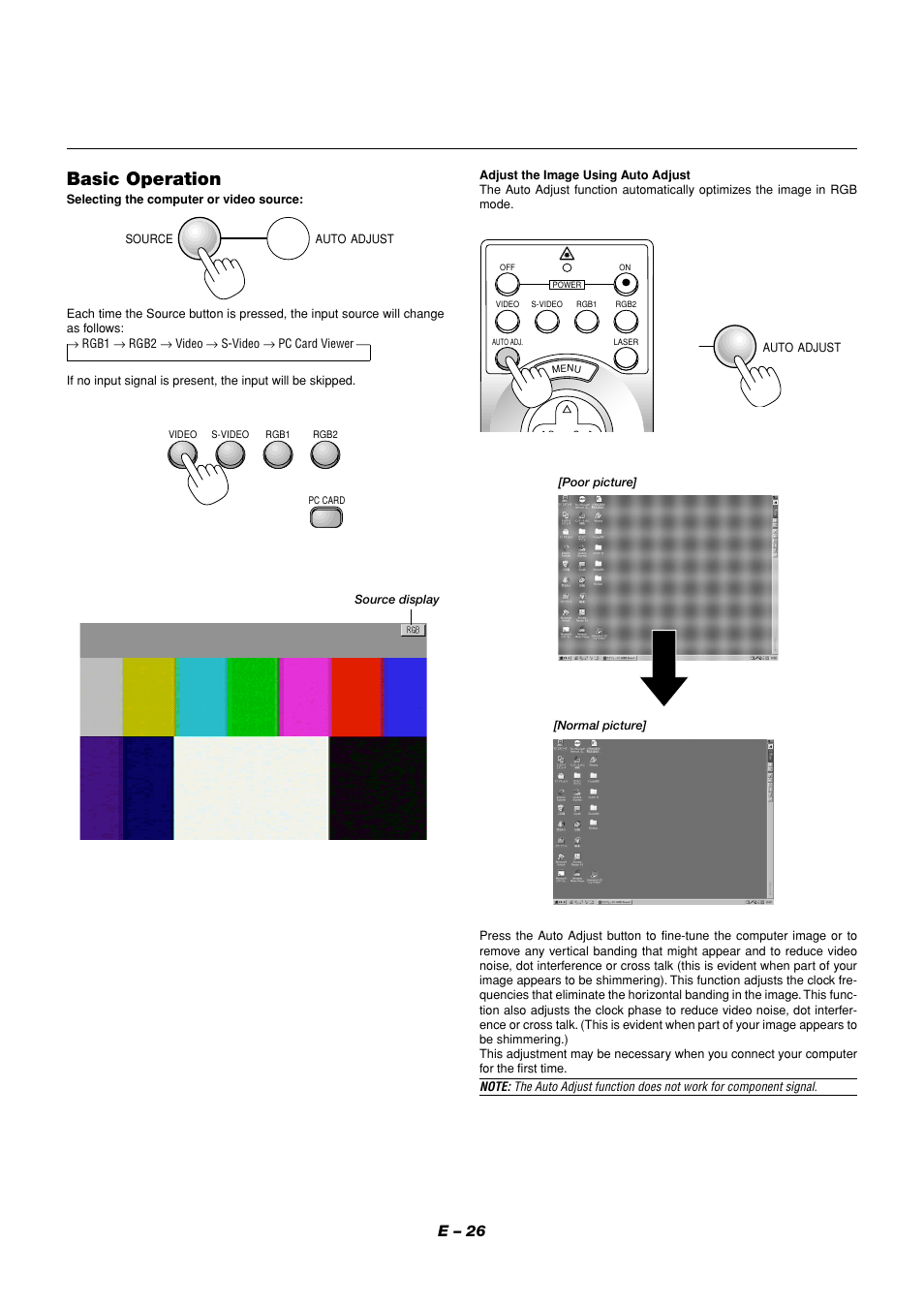 Basic operation, E – 26 | NEC MT1056 User Manual | Page 26 / 55