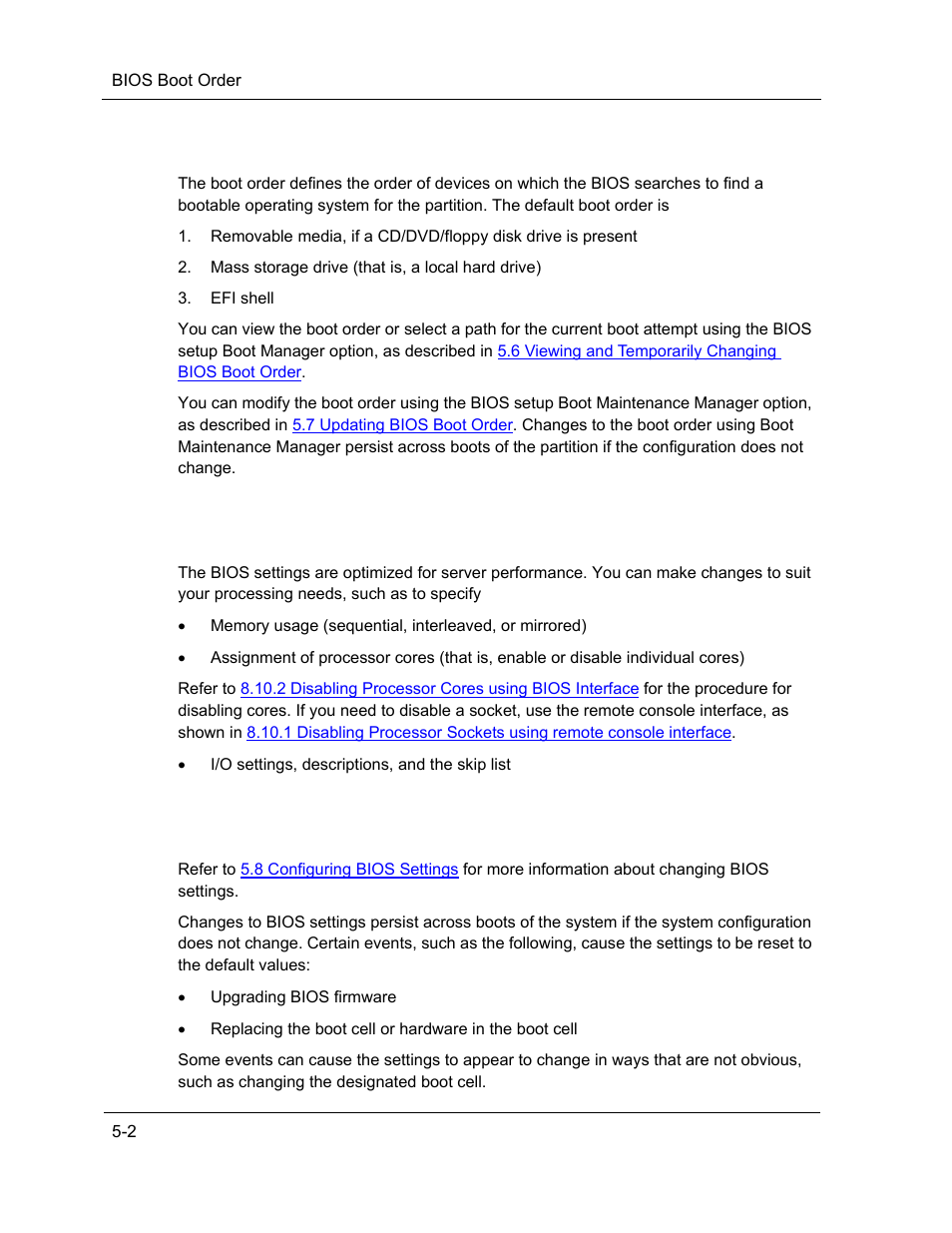 Bios boot order, Bios settings | NEC ExpressA1160 User Manual | Page 108 / 252