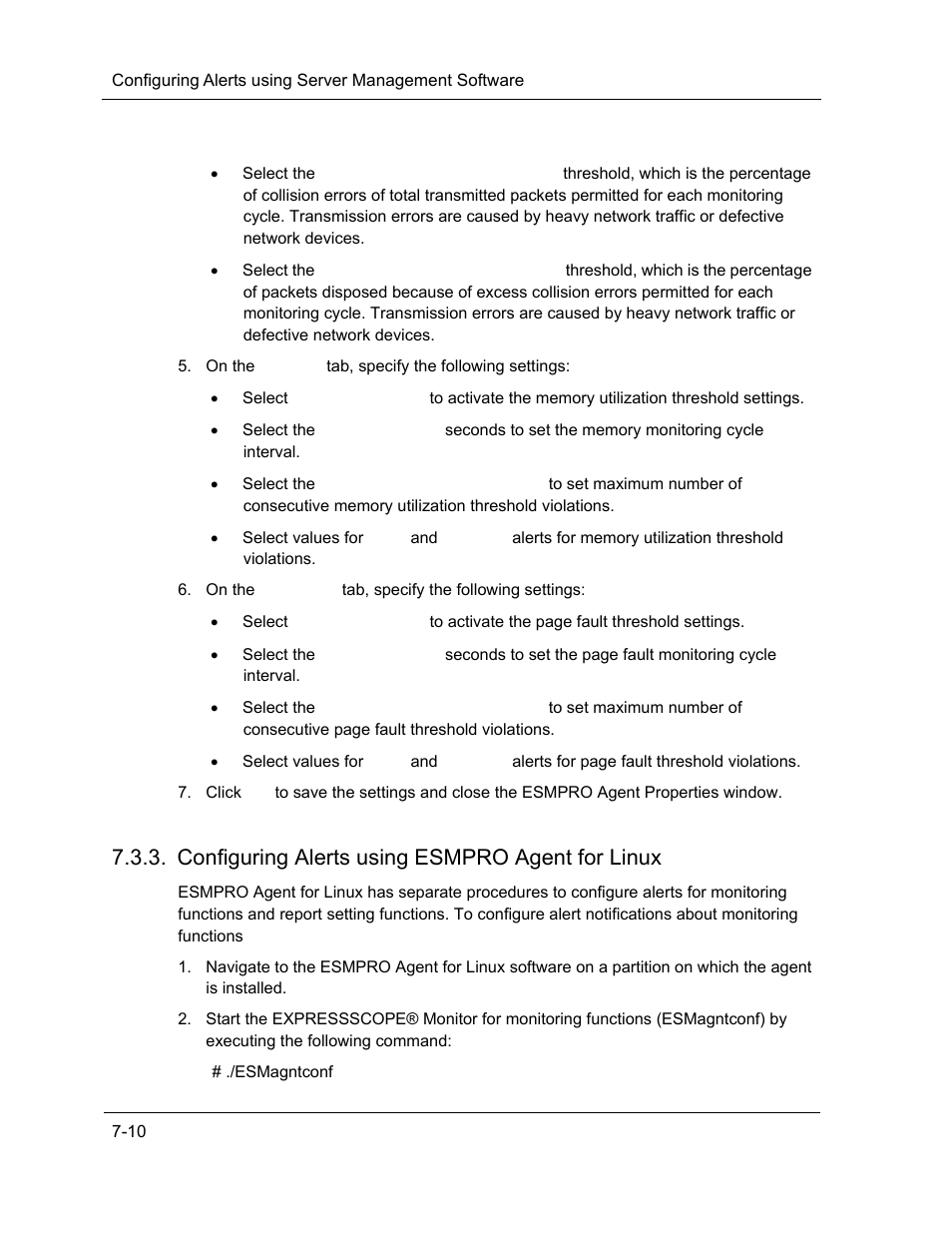 Configuring alerts using esmpro agent for linux | NEC ExpressA1160 User Manual | Page 144 / 252