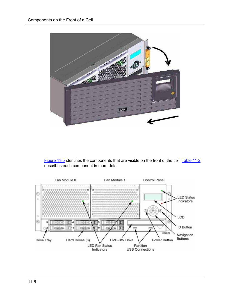 Components on the front of a cell | NEC ExpressA1160 User Manual | Page 202 / 252
