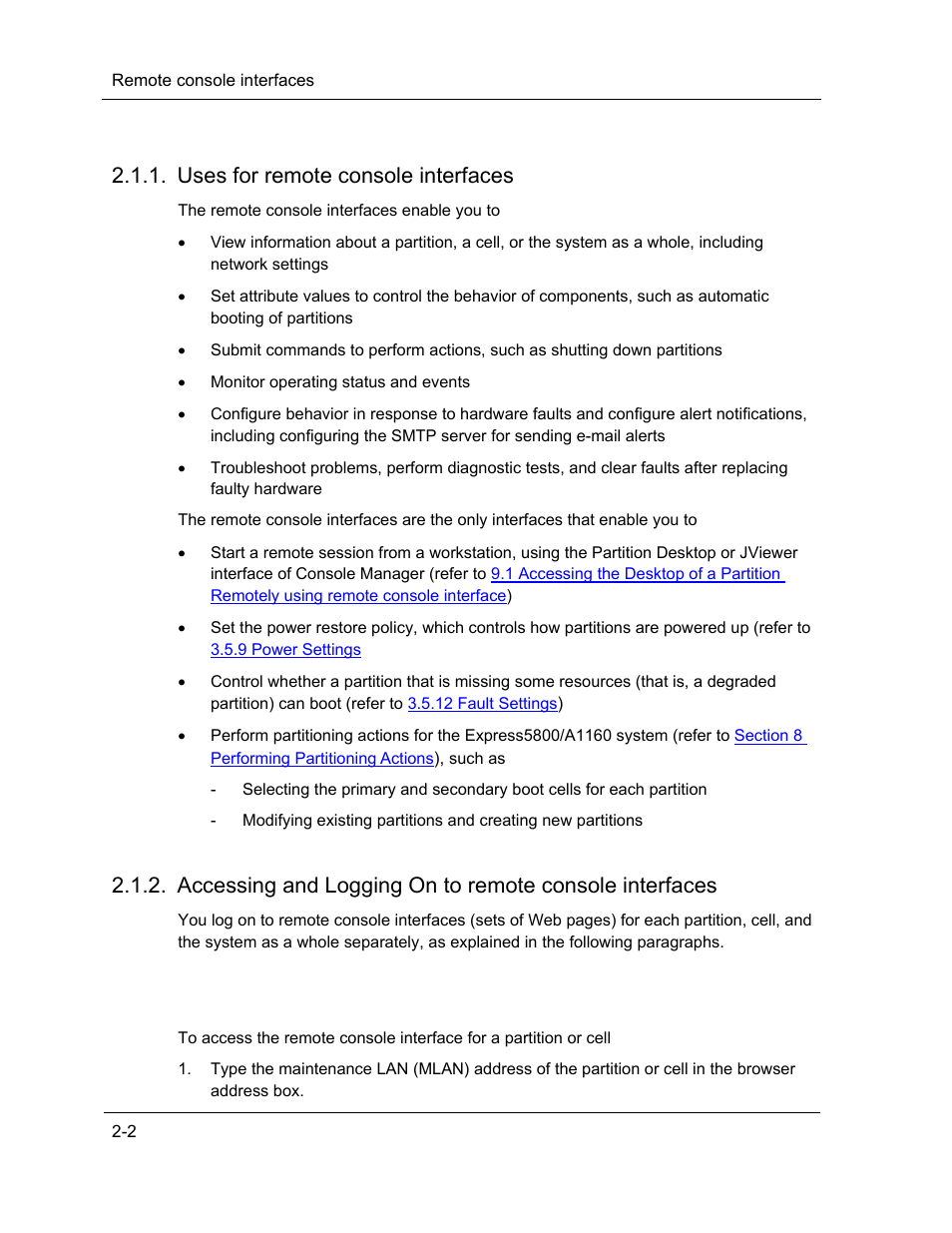Uses for remote console interfaces | NEC ExpressA1160 User Manual | Page 34 / 252