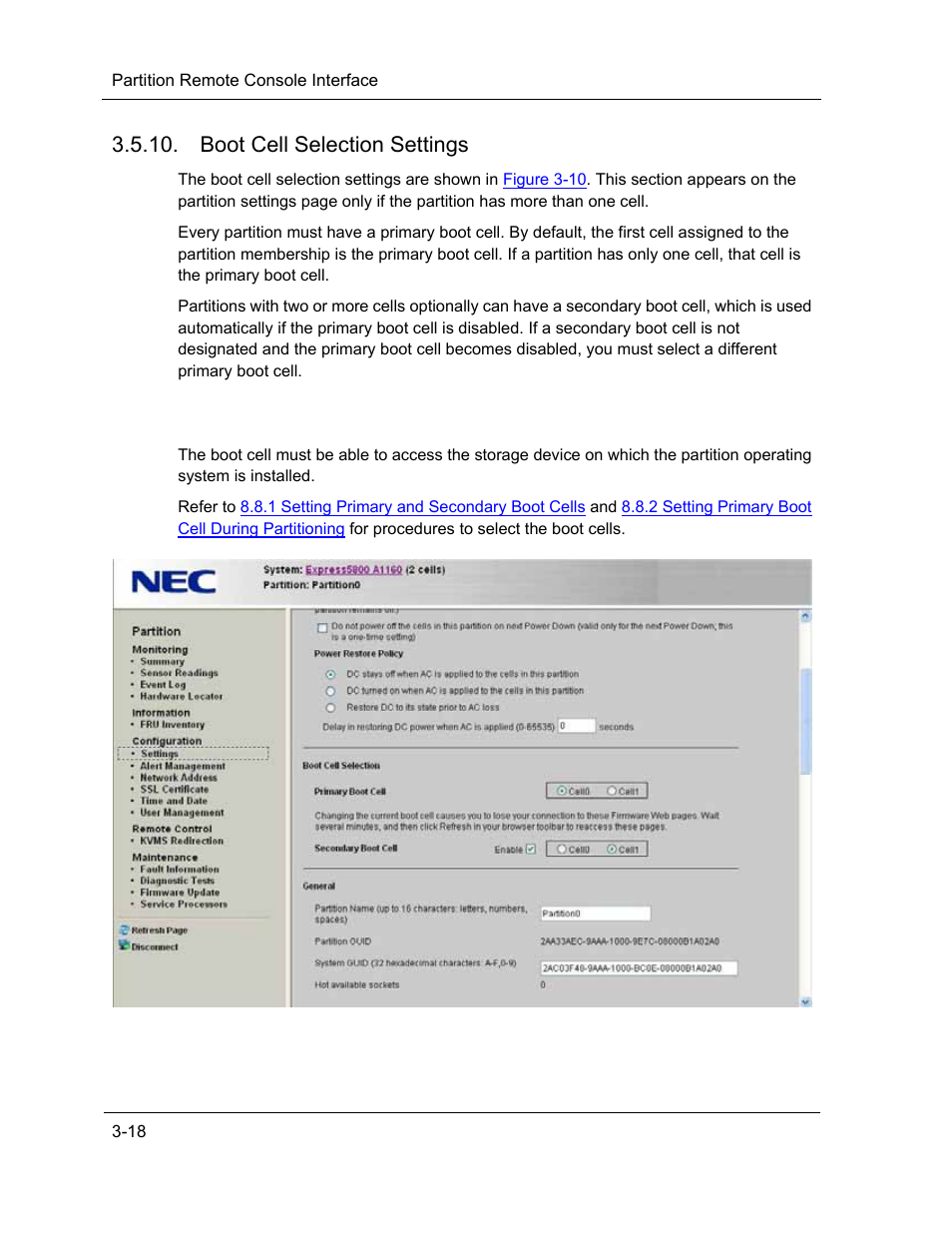 Boot cell selection settings | NEC ExpressA1160 User Manual | Page 60 / 252