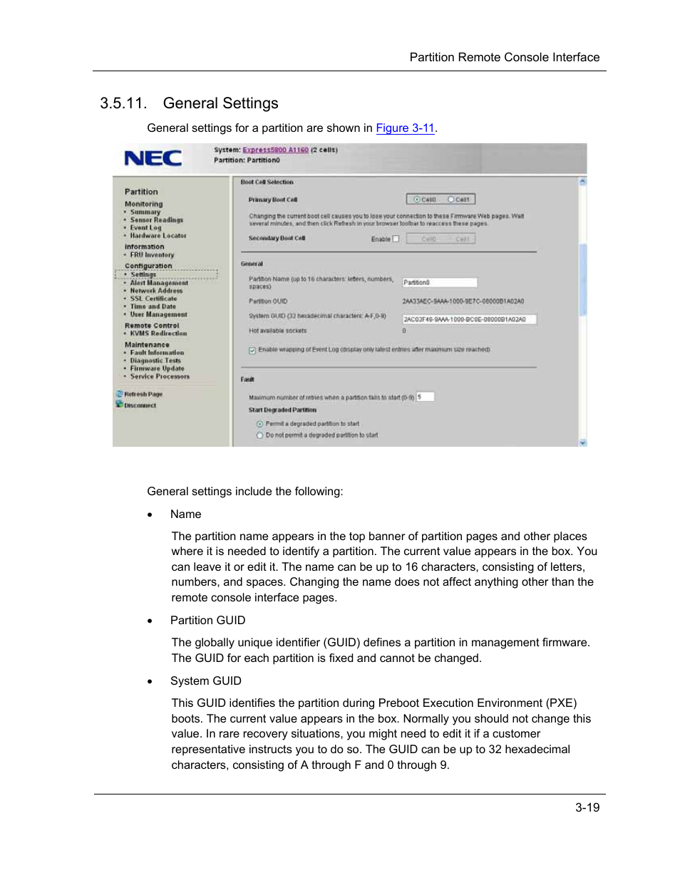 General settings | NEC ExpressA1160 User Manual | Page 61 / 252
