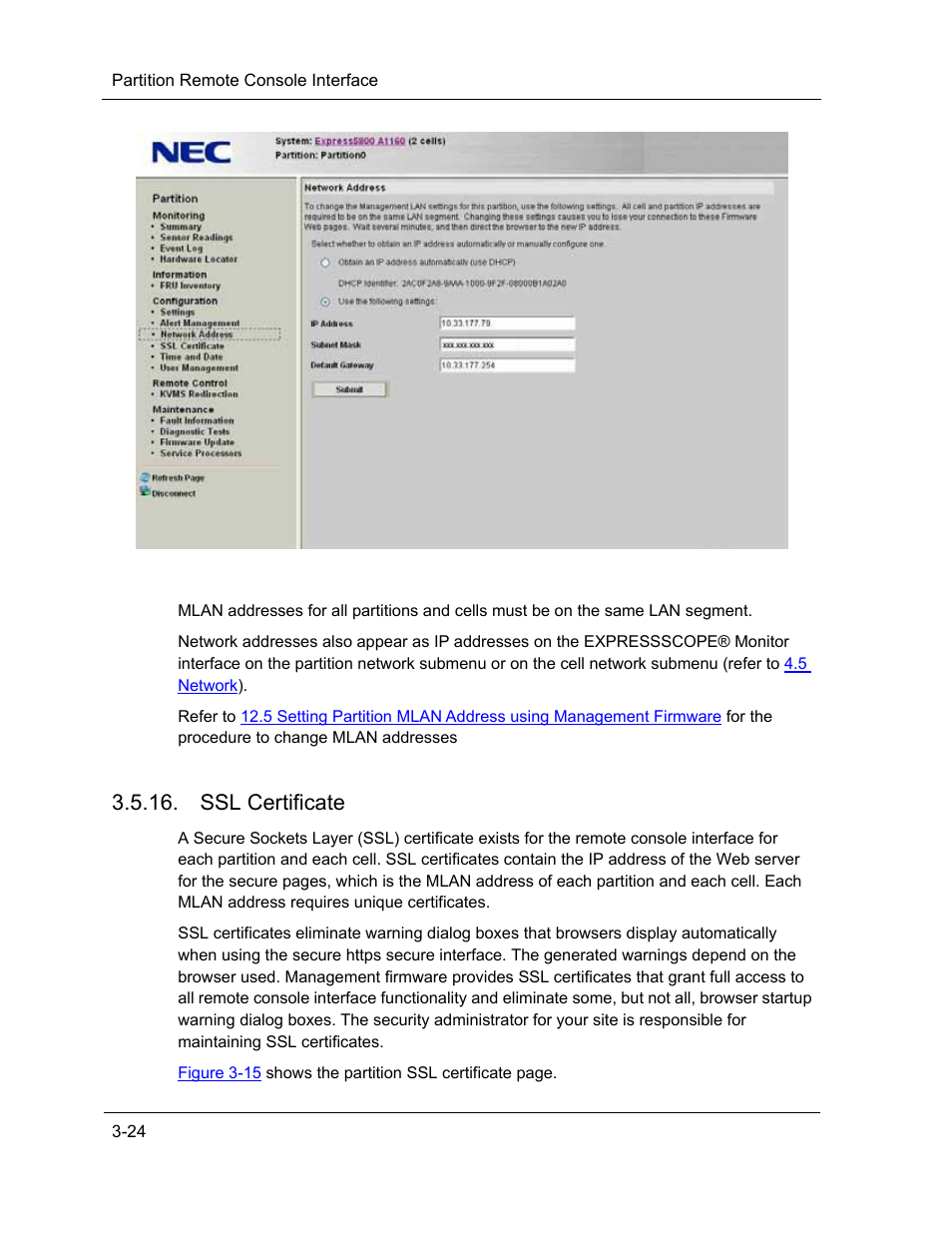 Ssl certificate | NEC ExpressA1160 User Manual | Page 66 / 252
