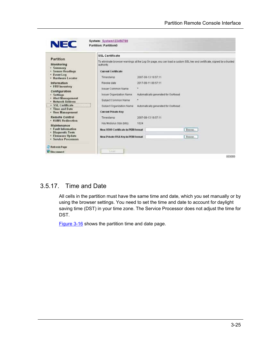 Time and date | NEC ExpressA1160 User Manual | Page 67 / 252