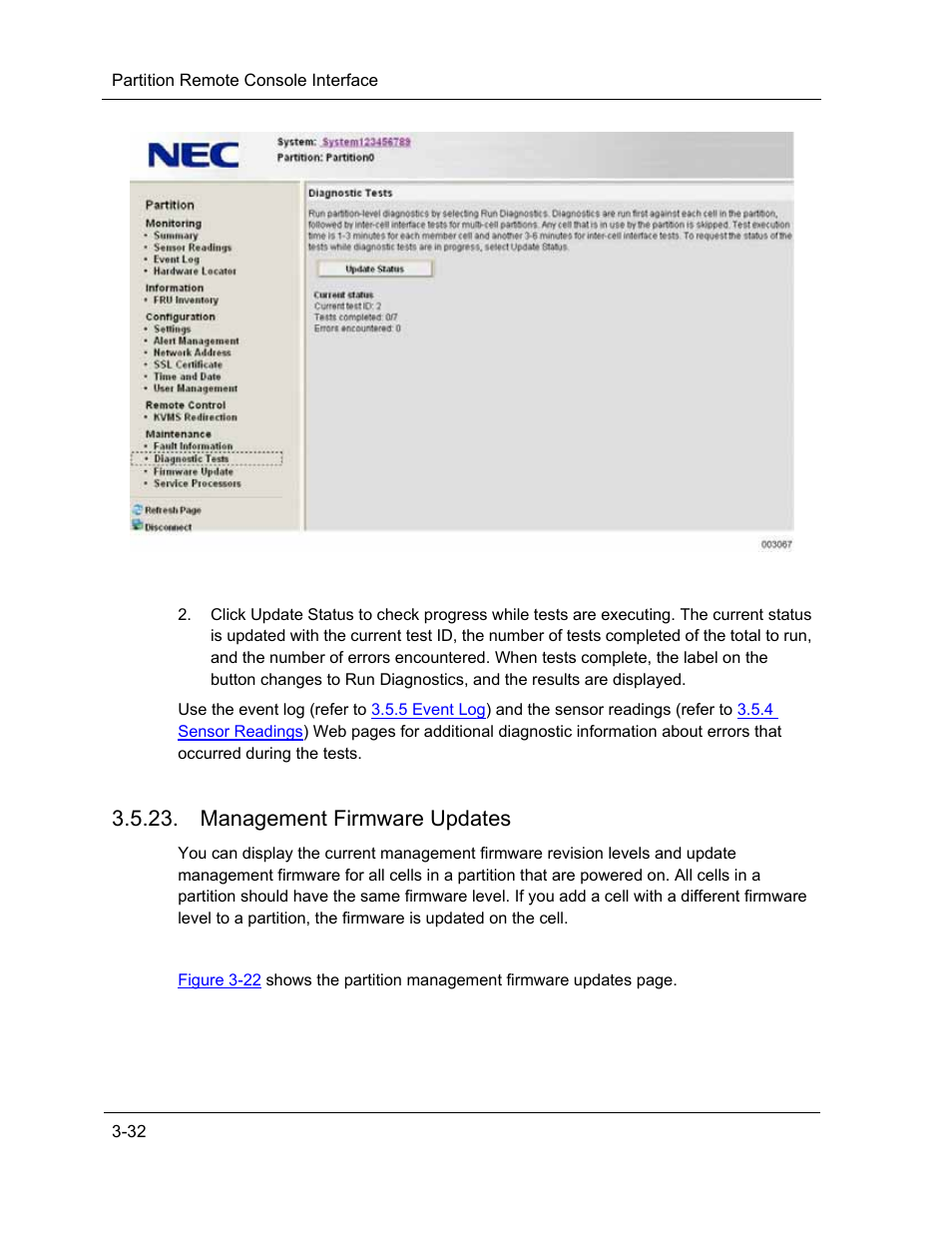 Management firmware updates | NEC ExpressA1160 User Manual | Page 74 / 252