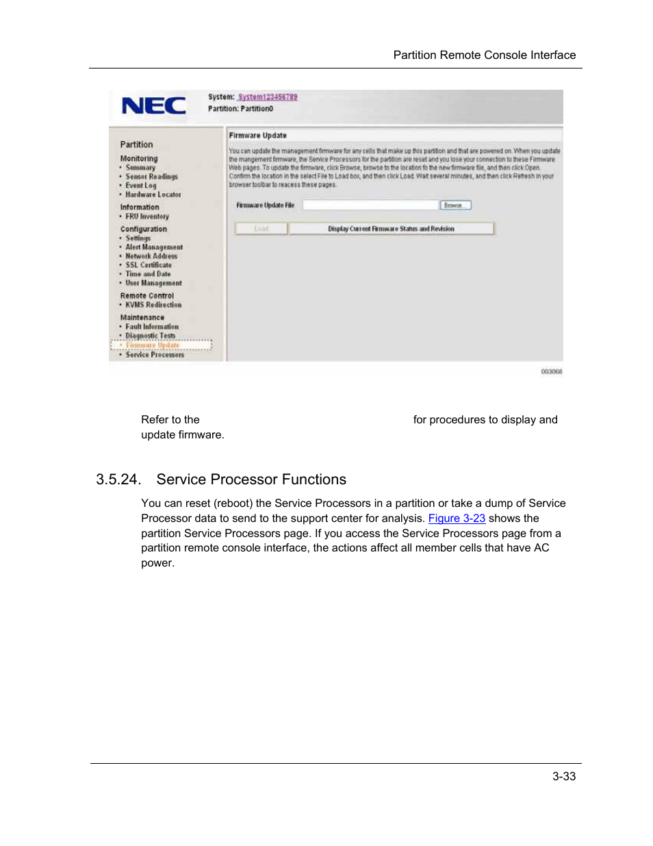 Service processor functions | NEC ExpressA1160 User Manual | Page 75 / 252