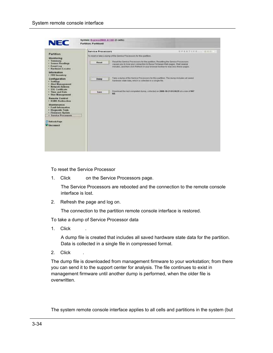 System remote console interface | NEC ExpressA1160 User Manual | Page 76 / 252