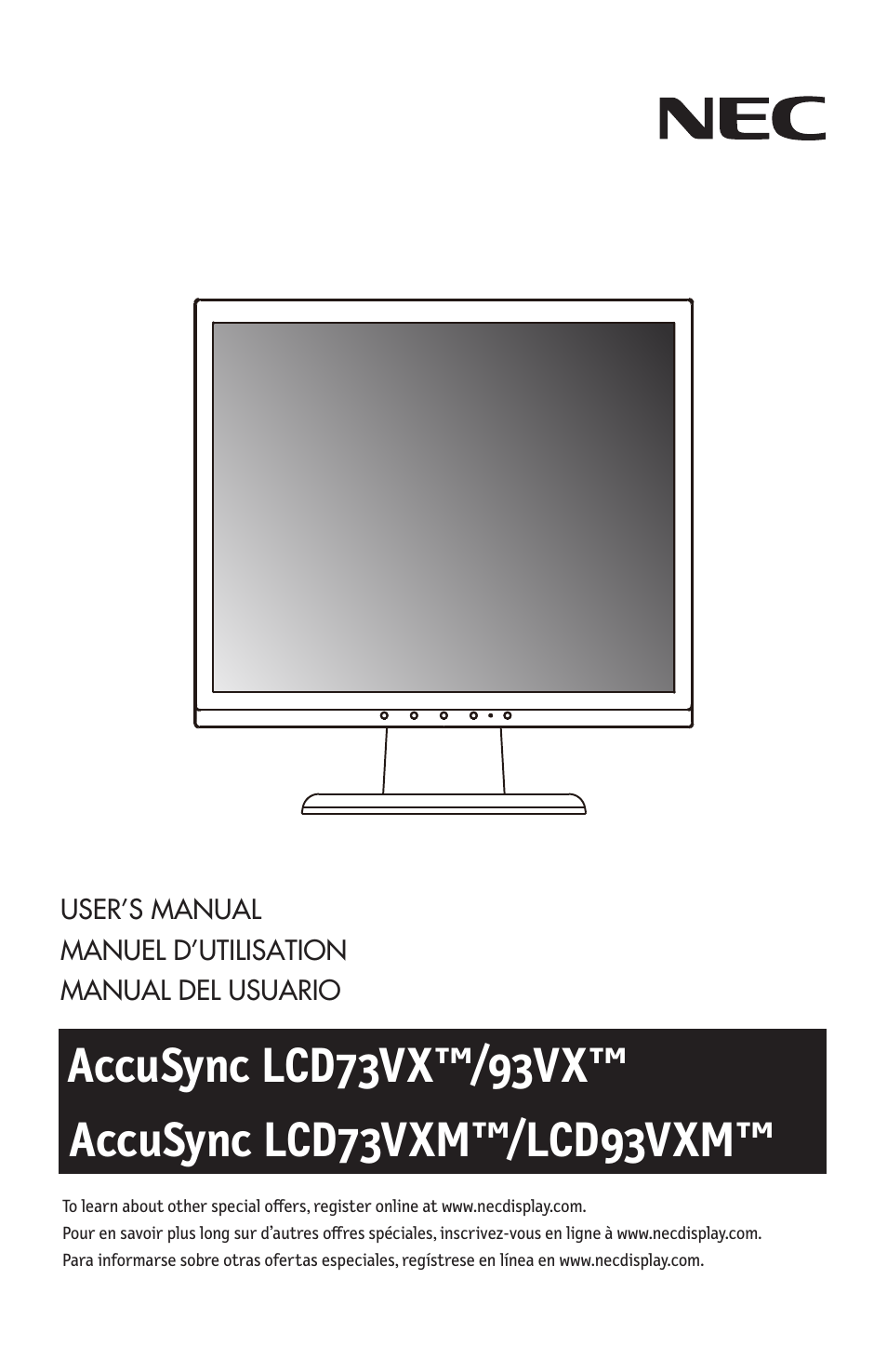 NEC ACCUSYNC LCD93VX User Manual | 79 pages