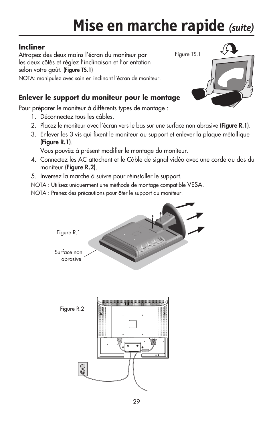 Mise en marche rapide, Suite) | NEC ACCUSYNC LCD93VX User Manual | Page 31 / 79