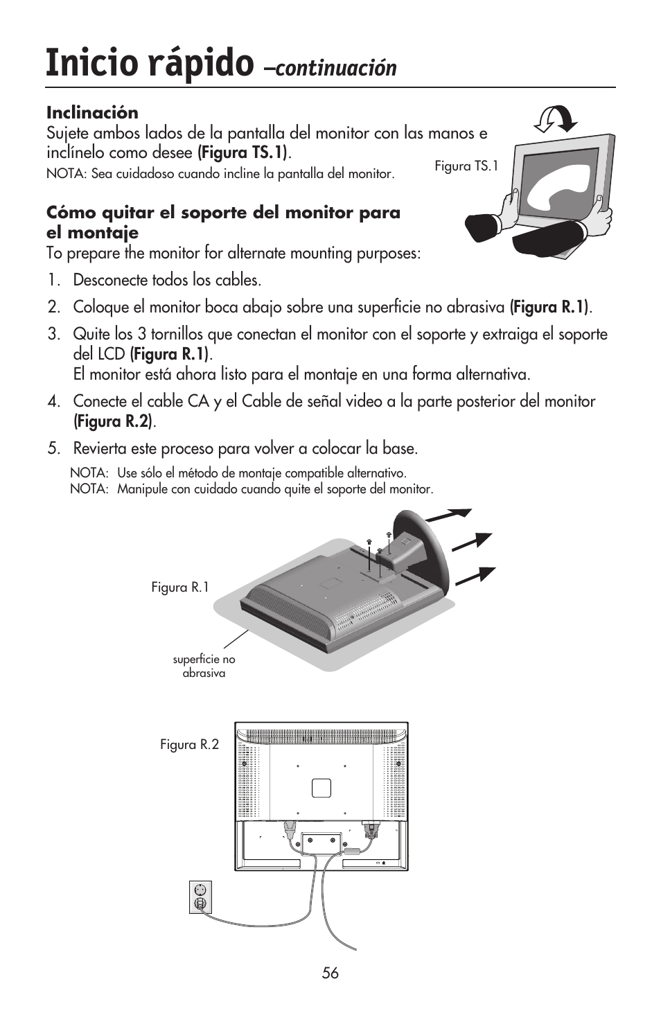 Inicio rápido, Continuación | NEC ACCUSYNC LCD93VX User Manual | Page 57 / 79