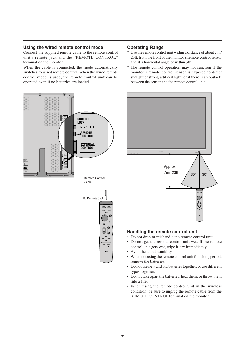 Approx. 7m/ 23ft, Digital rgb) | NEC PlasmaSync 50MP1 User Manual | Page 14 / 60
