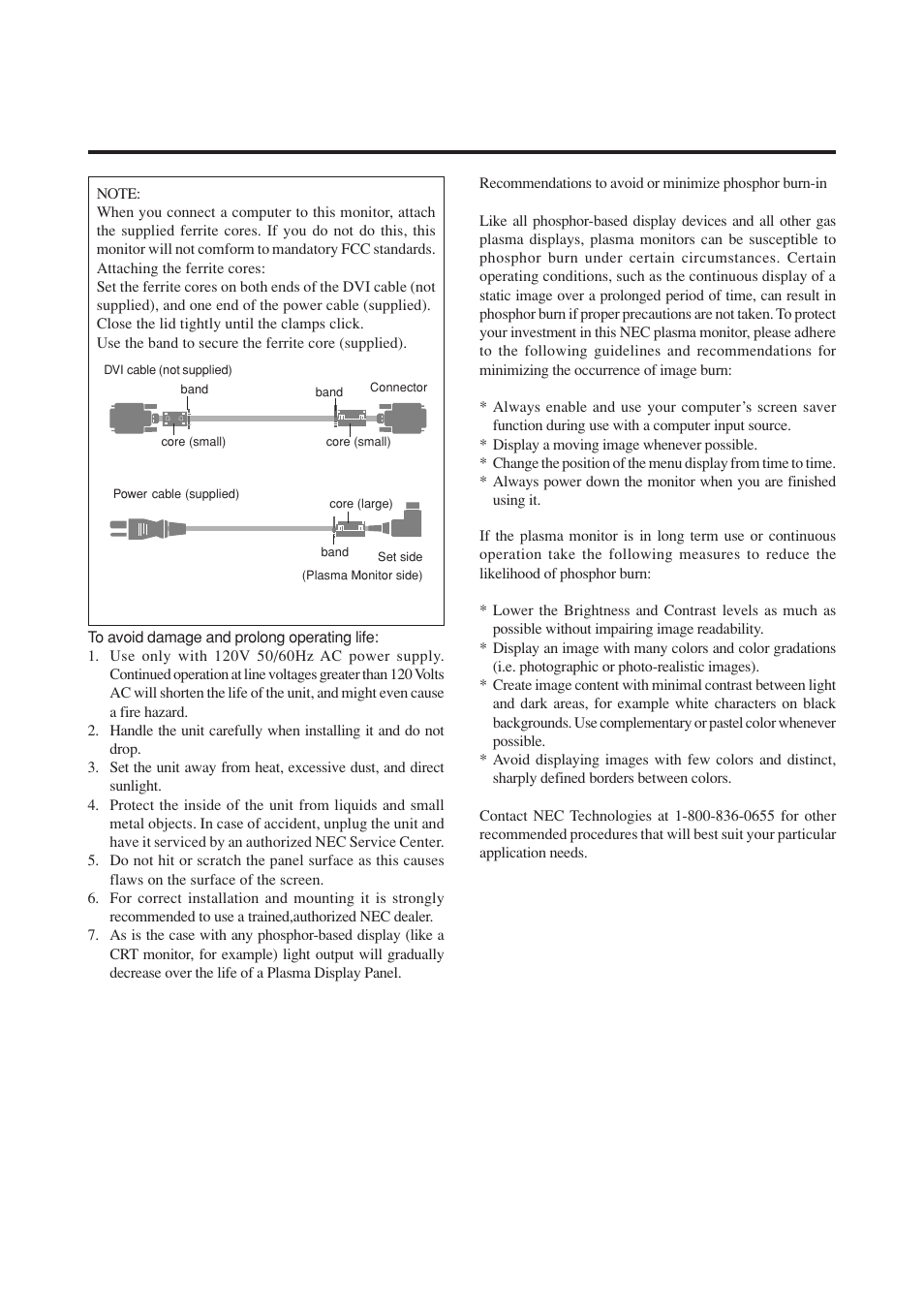 NEC PlasmaSync 50MP1 User Manual | Page 3 / 60