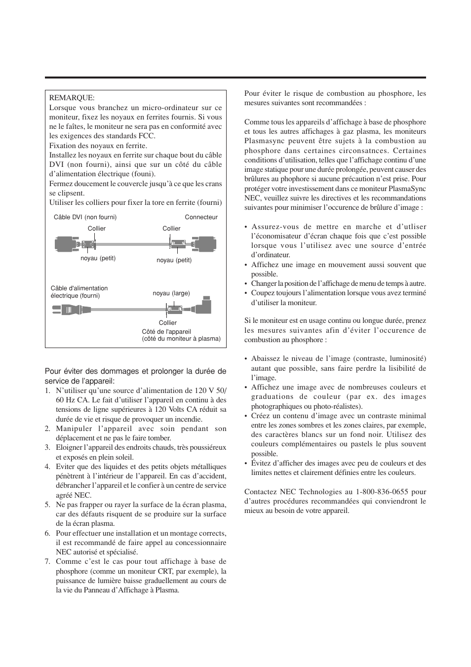NEC PlasmaSync 50MP1 User Manual | Page 5 / 60