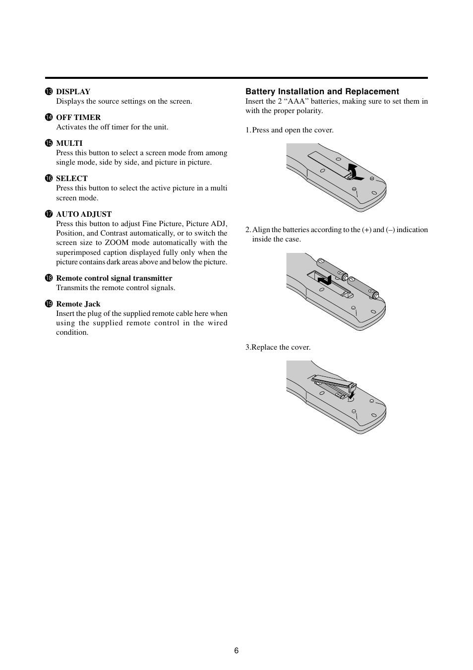 NEC PlasmaSync 50MP2 User Manual | Page 13 / 68