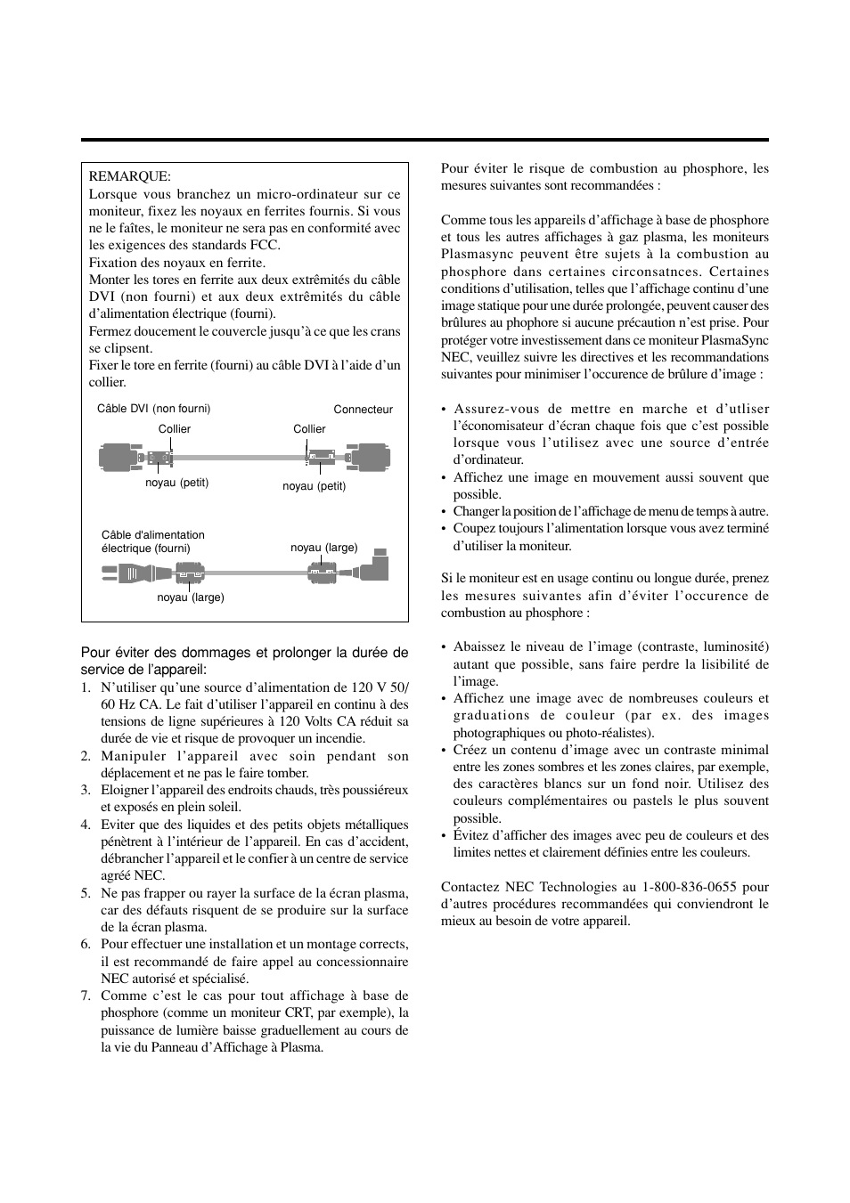 NEC PlasmaSync 50MP2 User Manual | Page 5 / 68