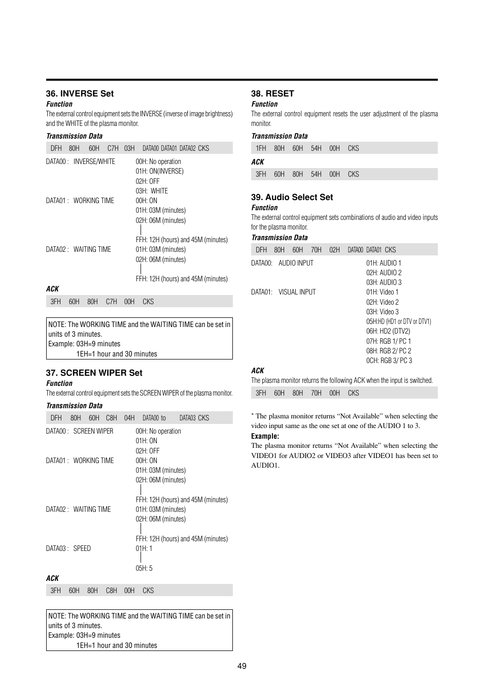 NEC PlasmaSync 50MP2 User Manual | Page 56 / 68